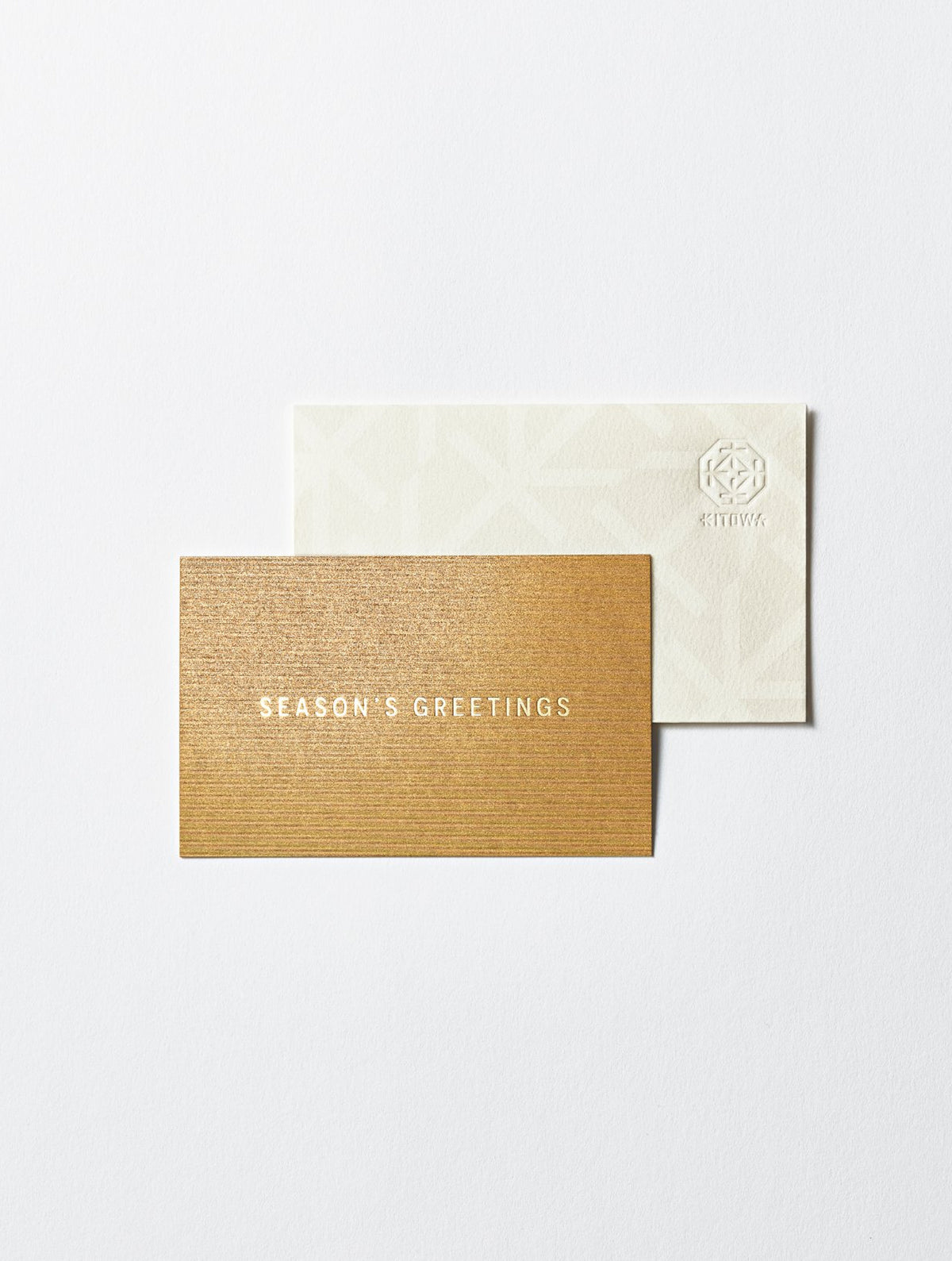 SEASON'S GREETINGS の箔押しメッセージカード