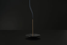 PORCELAIN INCENSE PLATE OCTAGON BLACK